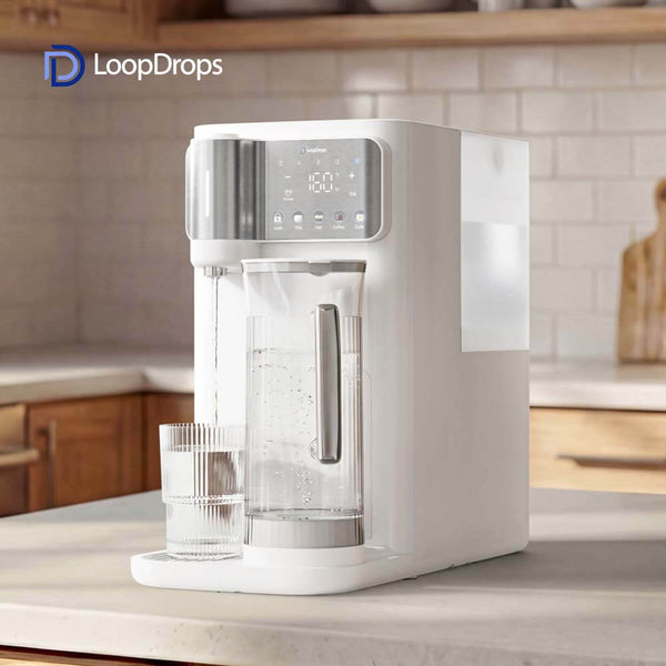 Countertop Reverse Osmosis System, Hot & Cold Water RO Filter, 7-Stage Filtration with Mineralization, Installation-Free Water Purifier with Autofill Pitcher, 3:1 Pure-to-Drain, TDS Reduction