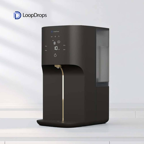 Countertop Reverse Osmosis Water Filter System, Installation-Free 5-Stage 0.0001μm Filtration Water Purifier, 3:1 Pure-to-Drain,TDS Reduction & Real-Time TDS Display, 24H UV-C Light